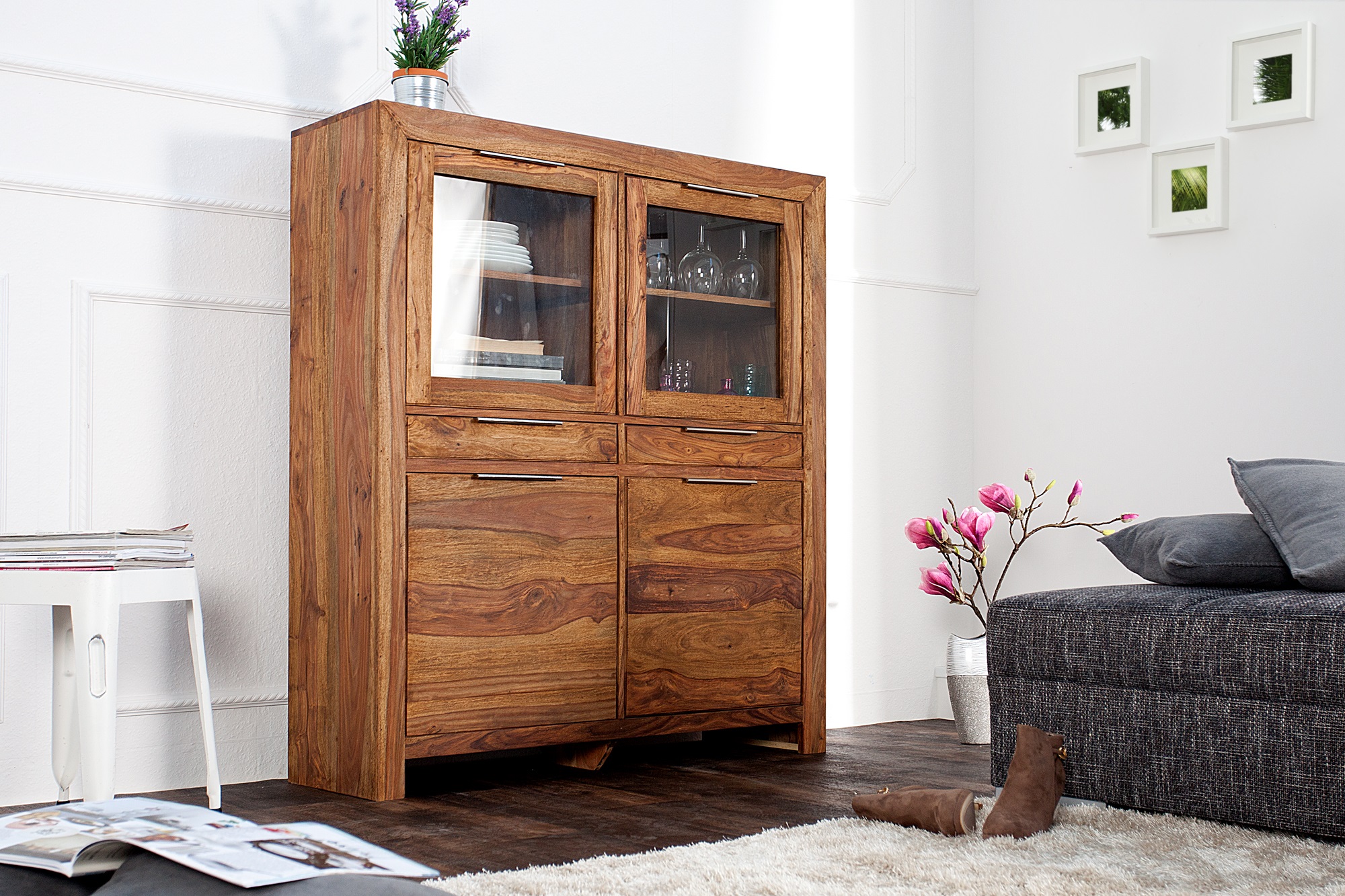 Voorverkoop Dosering opraken highboard kast massief hout | meubeldeals.nl