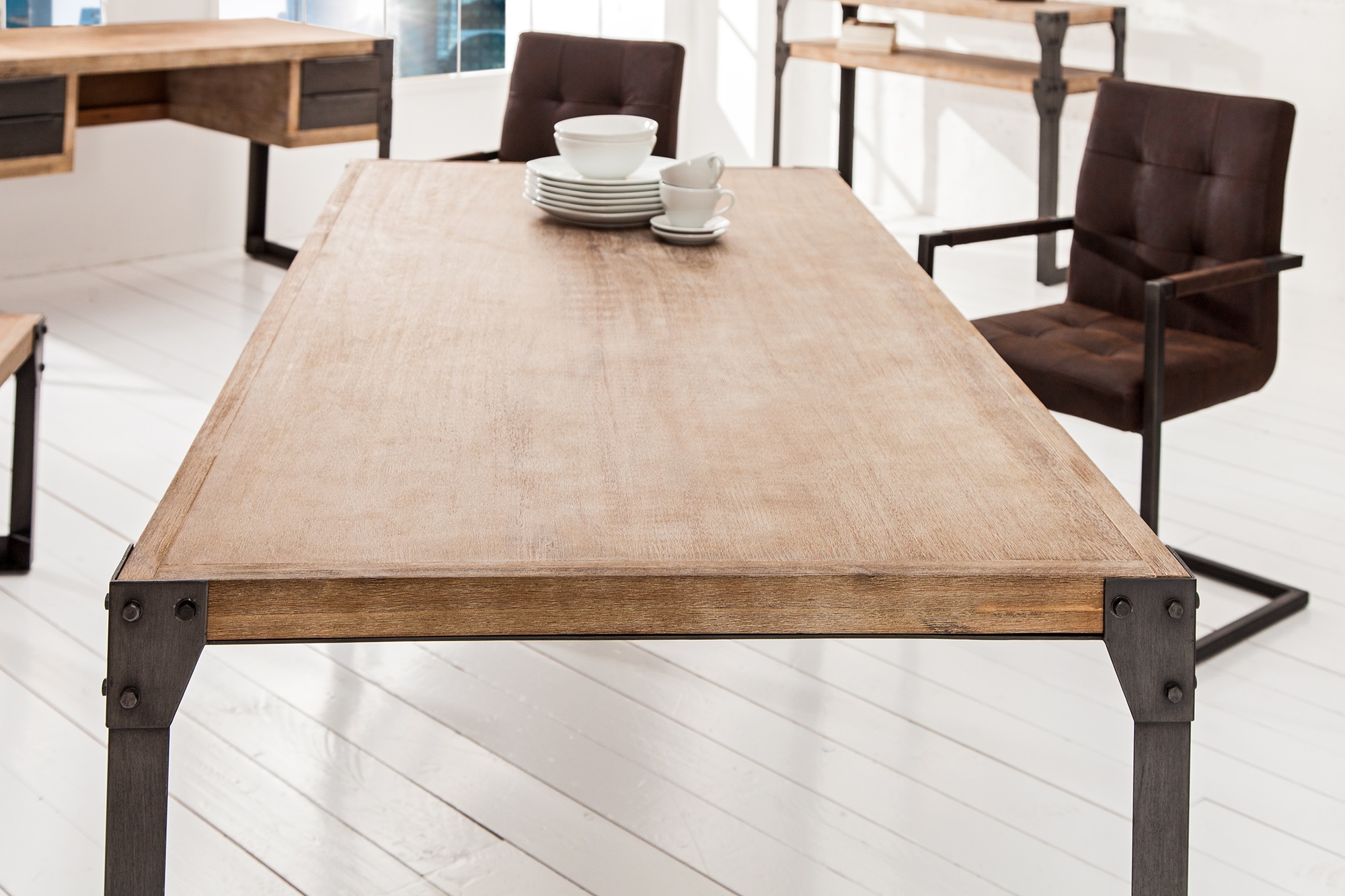 Nog steeds Aardbei Paard eetafel hout 200 cm| meubeldeals.nl