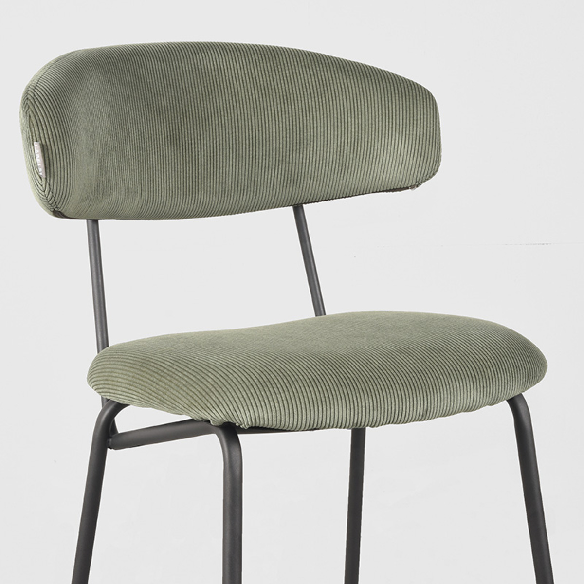  Eetkamerstoel Zack - Army green - Ribcord afbeelding 5