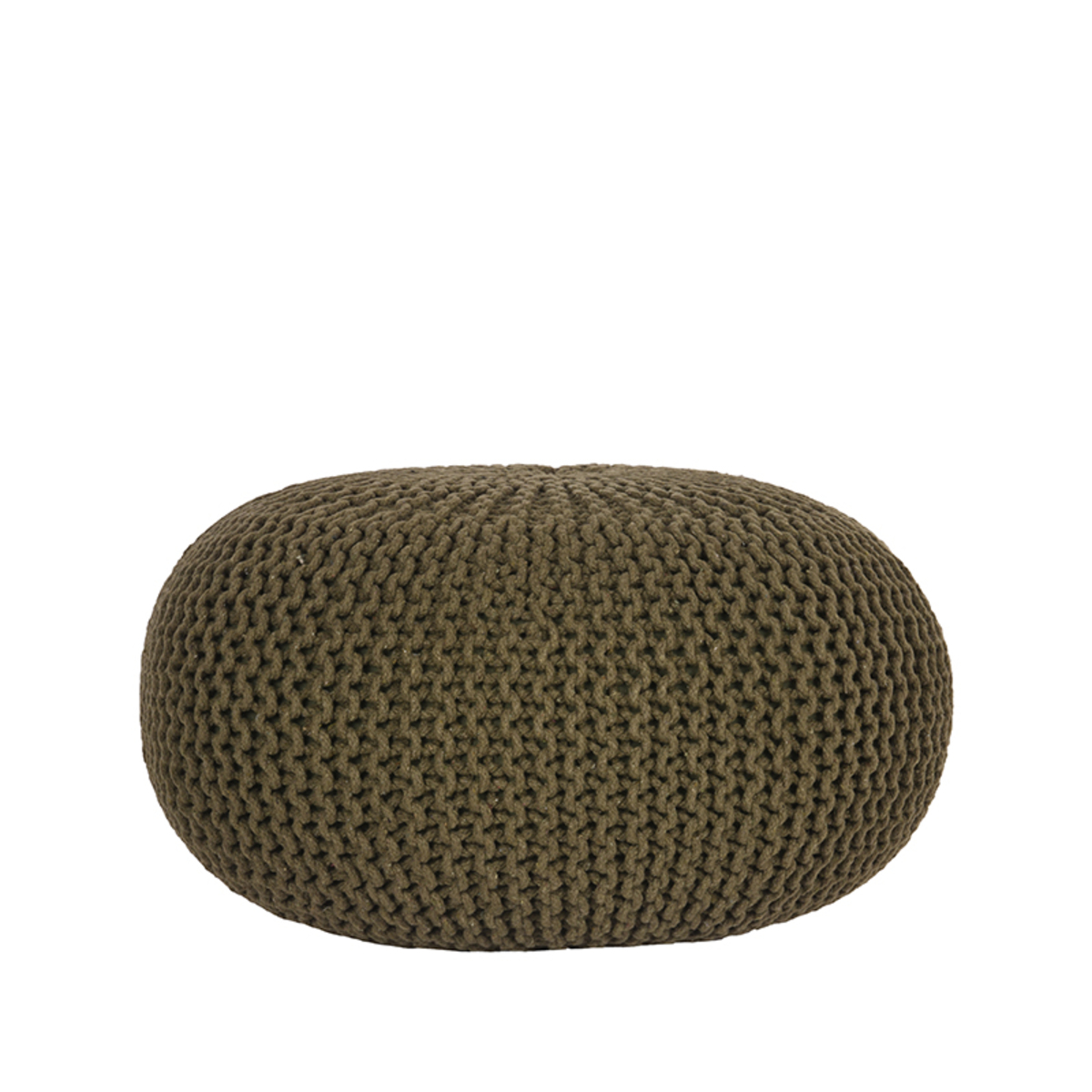  Poef Knitted - Army green - Katoen - L afbeelding 1