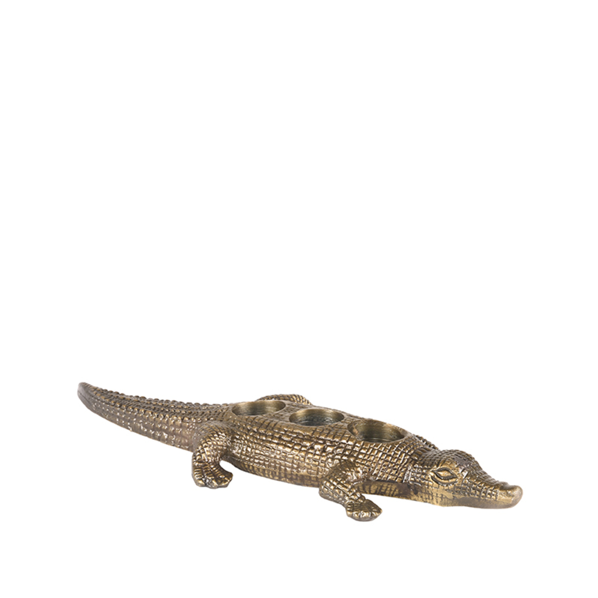  Krokodil - Antiek goud - Metaal afbeelding 2