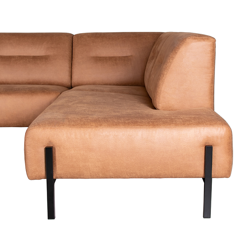  Bank Napoli 2.5-Zits + Ottomane - Cognac - Micro Suede afbeelding 3