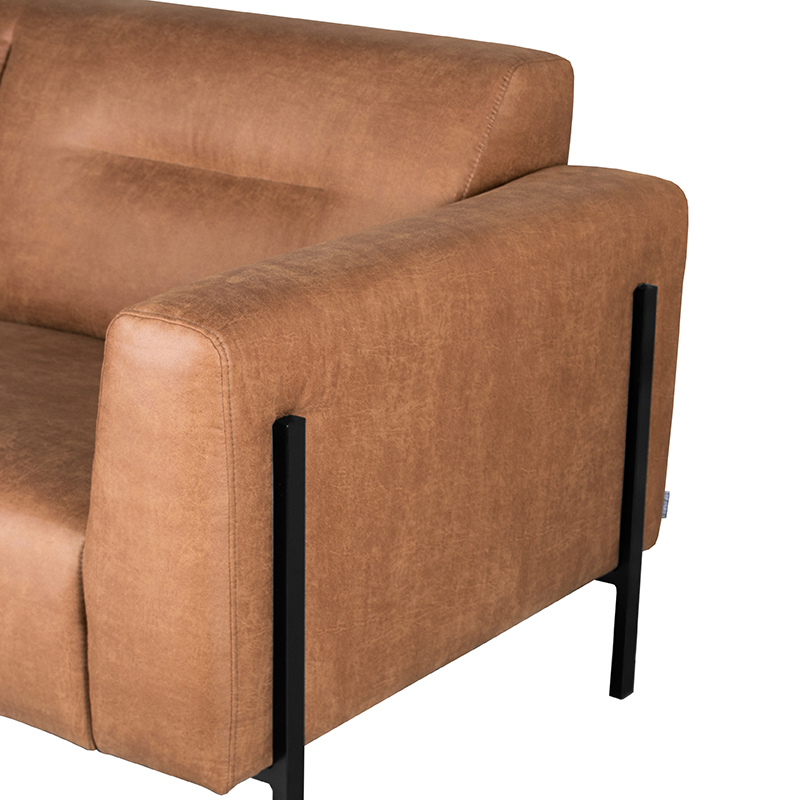  Bank Napoli Ottomane + 2.5-Zits - Cognac - Micro Suede afbeelding 5