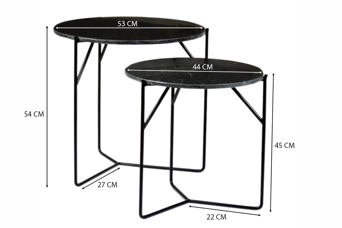 Mason Marble Black/Black Set of 2 afbeelding 2 Mason Marble Black/Black Set of 2 afbeelding 2