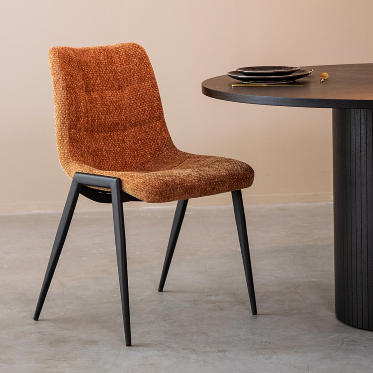 Eetkamerstoel Noor - Cognac - Elite - Black Frame afbeelding 1  Eetkamerstoel Noor - Cognac - Elite - Black Frame afbeelding 1