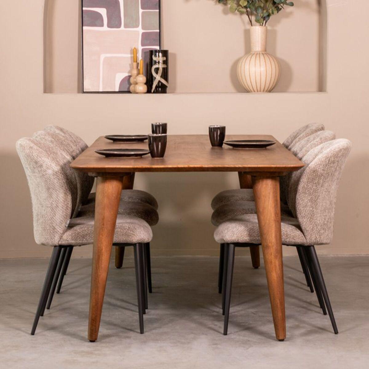  Eetkamertafel Fly - Nature - Mangohout - 190x100 cm afbeelding 2