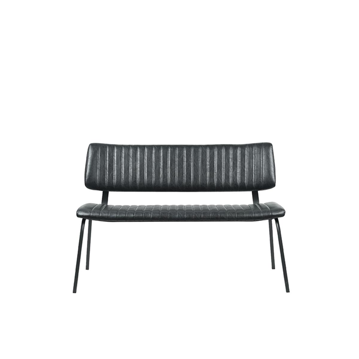  Eetkamerbank Gusto - Zwart - PU-Leder - 120 cm afbeelding 2