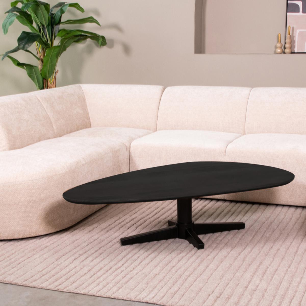  Salontafel Rosie - Zwart - Mangohout - 140 cm afbeelding 1