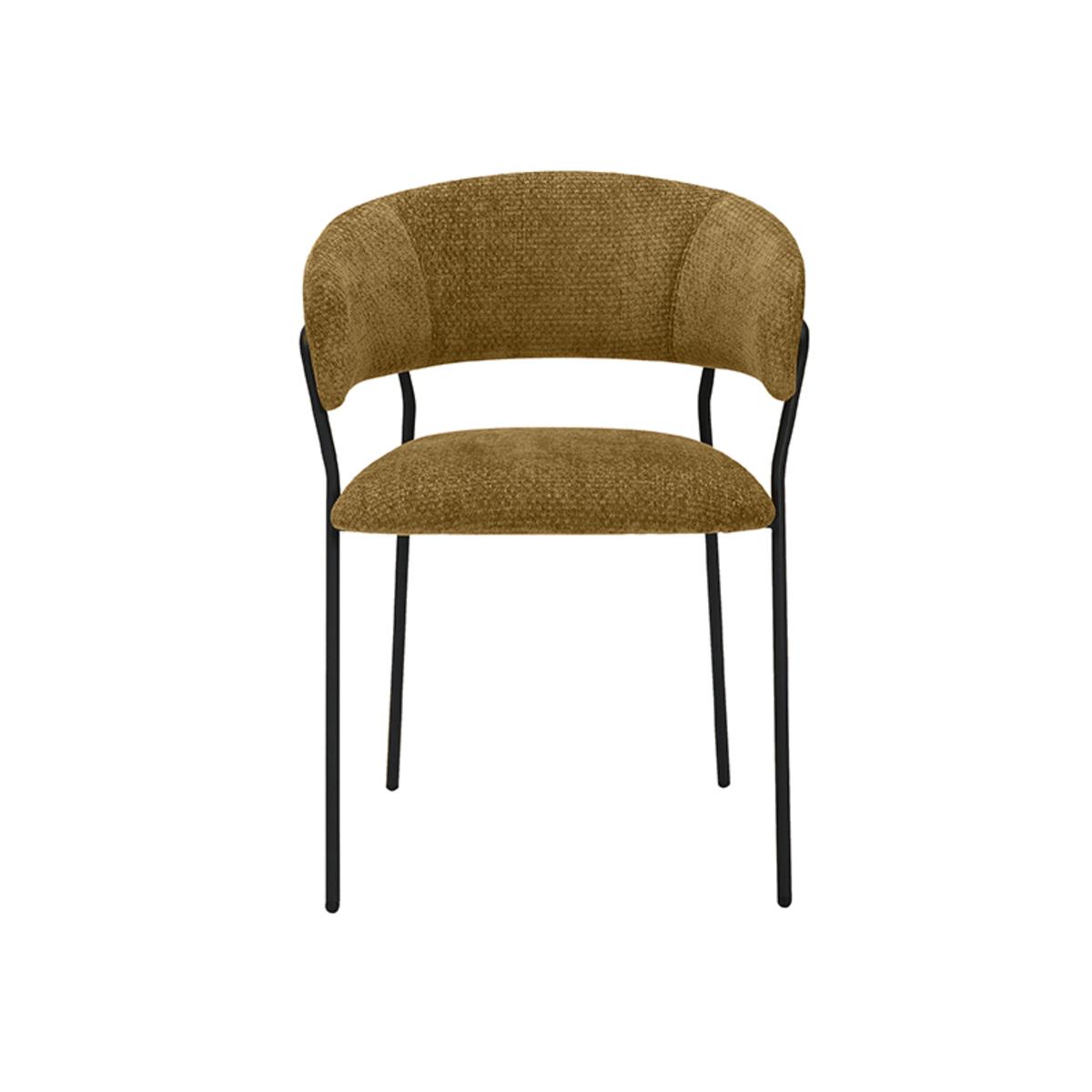 Eetkamerstoel Luuk - Mustard - Elite - Black Frame afbeelding 2  Eetkamerstoel Luuk - Mustard - Elite - Black Frame afbeelding 2