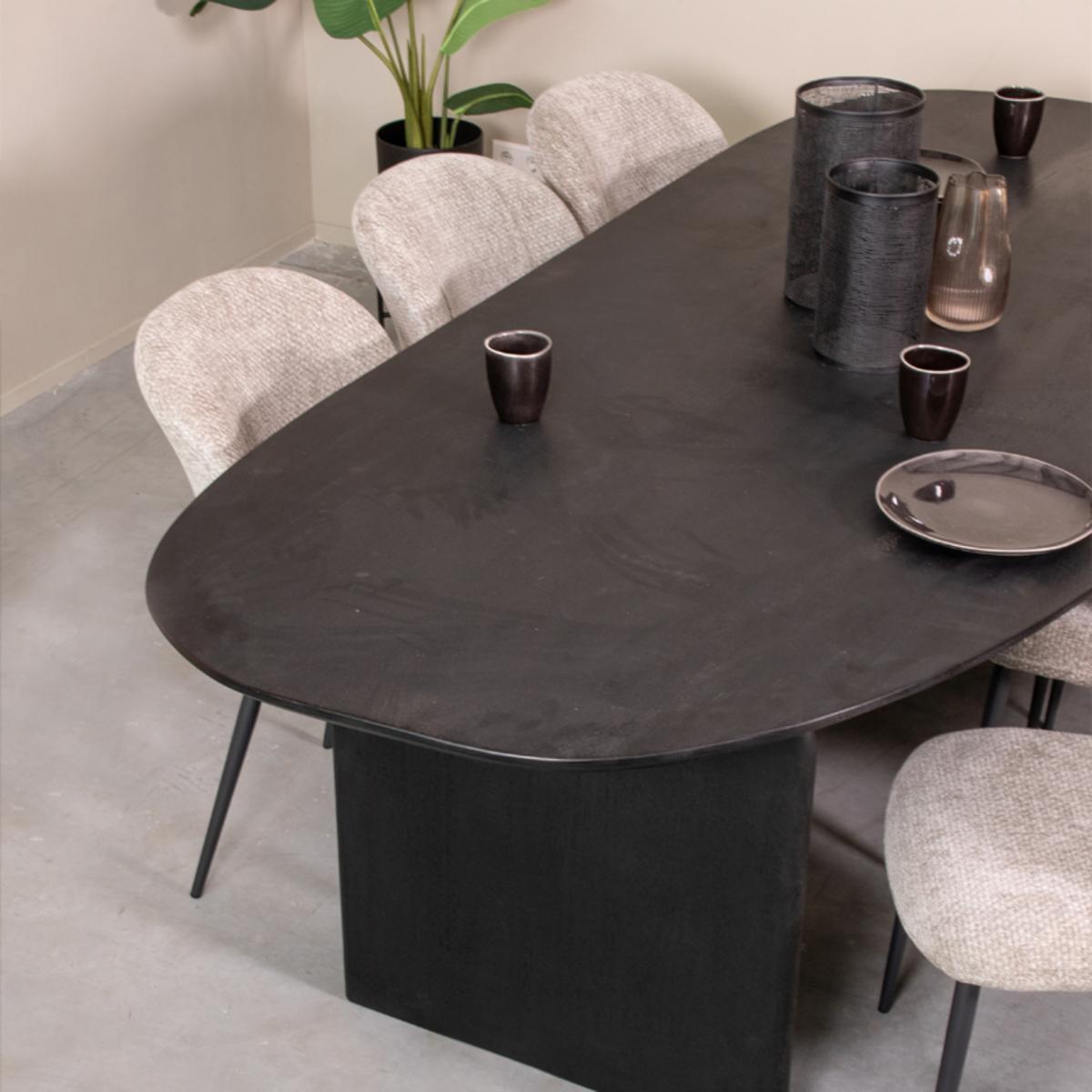  Eetkamertafel Cooper - Zwart - Mangohout - 250x110 cm afbeelding 1