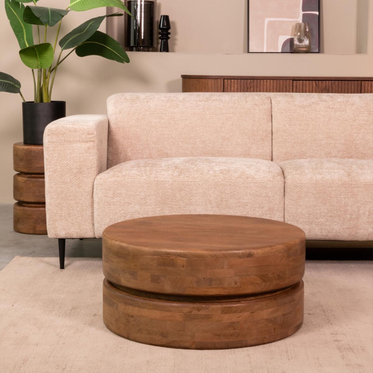  Salontafel Milly - Nature - Mangohout - 70 cm afbeelding 1