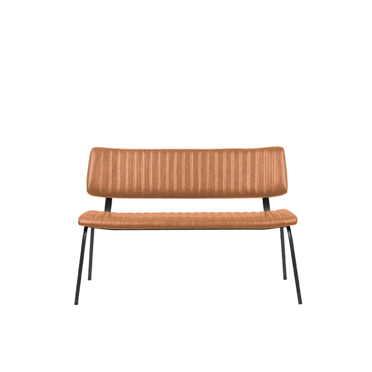  Eetkamerbank Gusto - Cognac - PU-Leder - 120 cm afbeelding 2