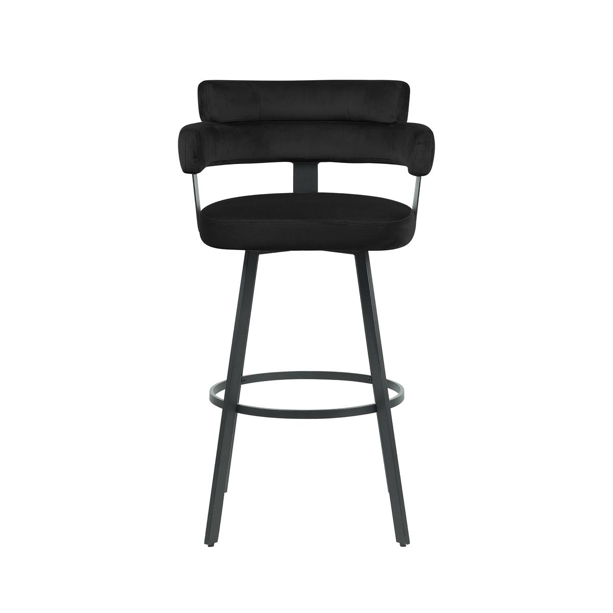  Barkruk Bardio - Zwart - Fluweel - Zithoogte 75 afbeelding 2