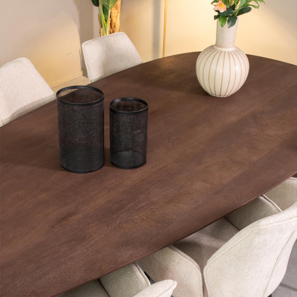  Eetkamertafel Wow - Espresso - Mangohout - 240x110 cm afbeelding 2