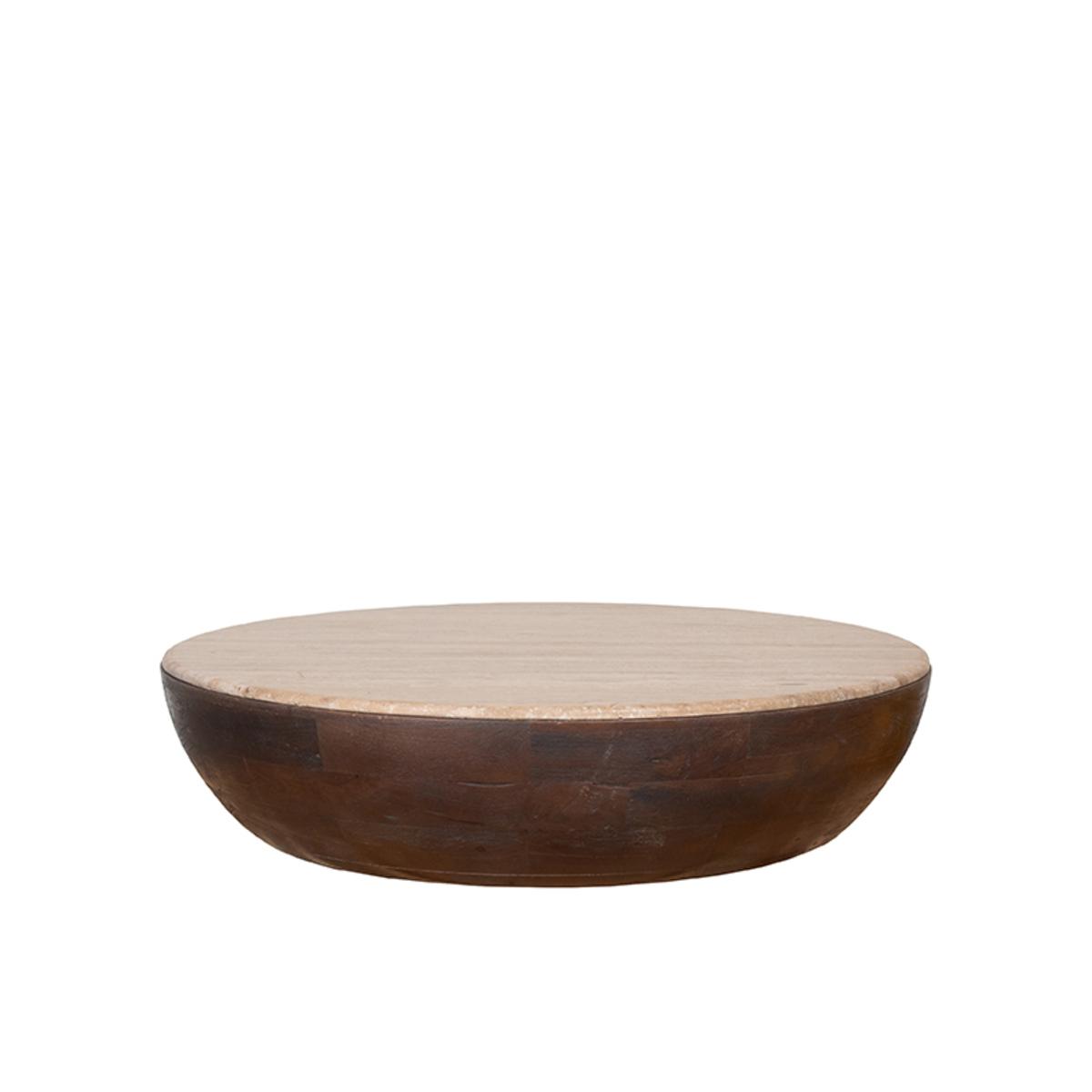  Salontafel Bowl - Espresso - Travertin afbeelding 2