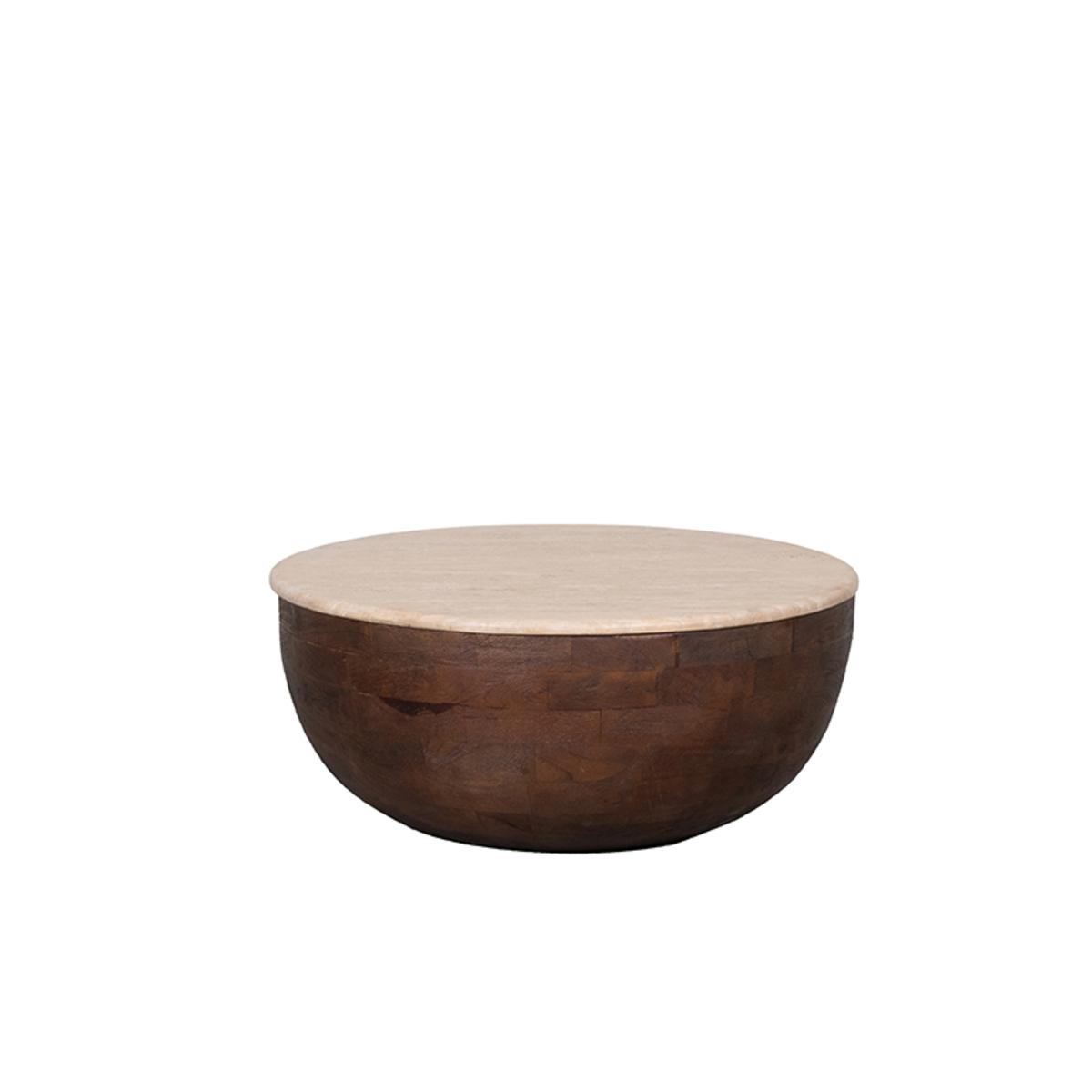  Salontafel Bowl - Espresso - Travertin afbeelding 2