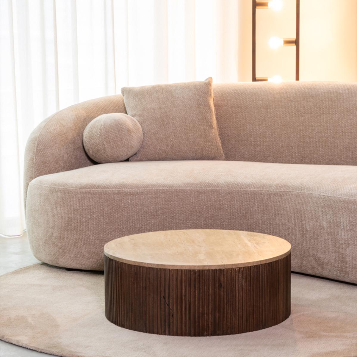  Salontafel Ribble - Espresso - Travertin afbeelding 1