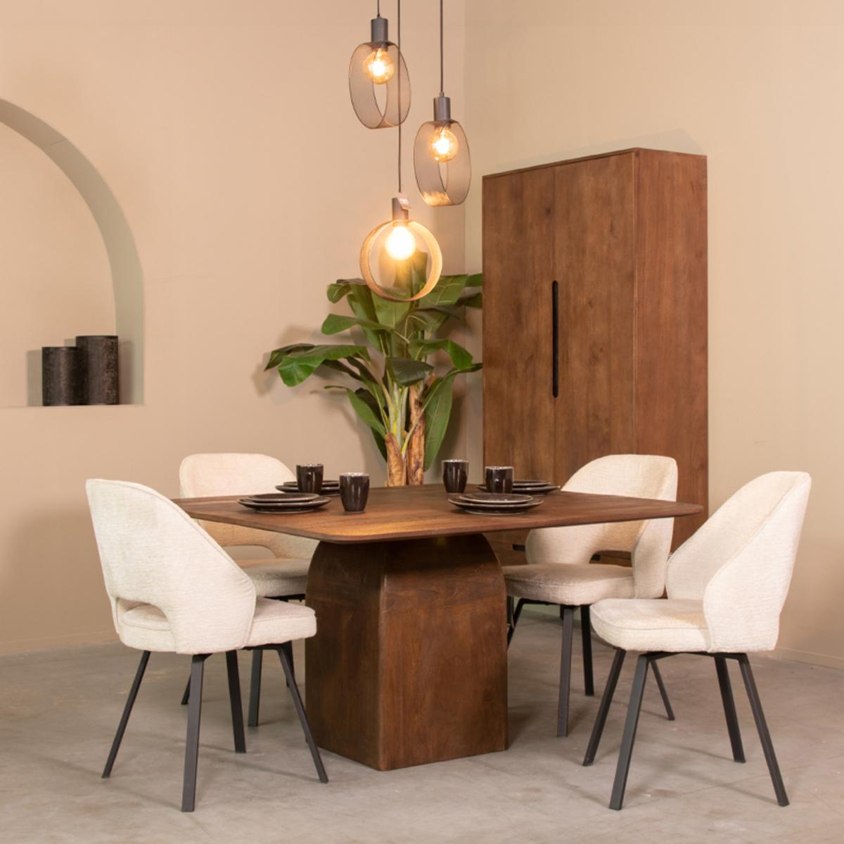  Eetkamertafel Ingo - Espresso - Mangohout afbeelding 1