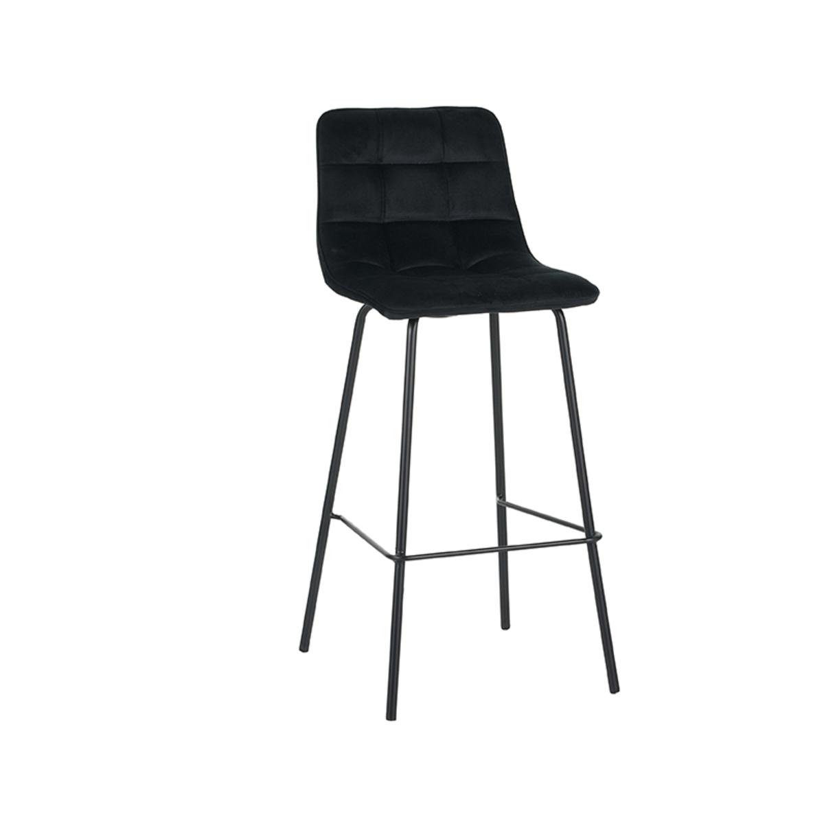  Barkruk Bistro - Zwart - Fluweel afbeelding 1