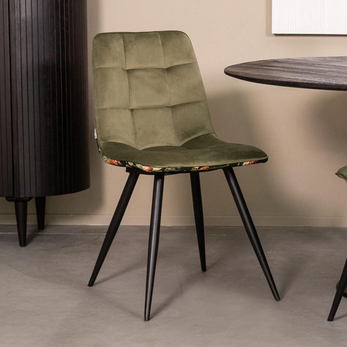 Eetkamerstoel Bistro - Multicolor - Fluweel - Black Frame afbeelding 1  Eetkamerstoel Bistro - Multicolor - Fluweel - Black Frame afbeelding 1