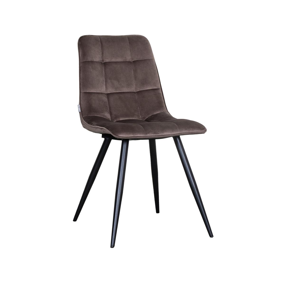 Eetkamerstoel Bistro - Taupe - Fluweel - Black Frame afbeelding 2  Eetkamerstoel Bistro - Taupe - Fluweel - Black Frame afbeelding 2