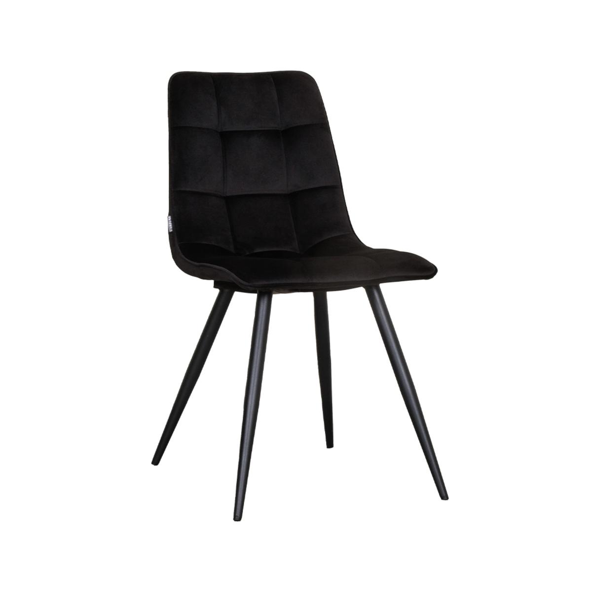 Eetkamerstoel Bistro - Zwart - Fluweel - Black Frame afbeelding 2  Eetkamerstoel Bistro - Zwart - Fluweel - Black Frame afbeelding 2