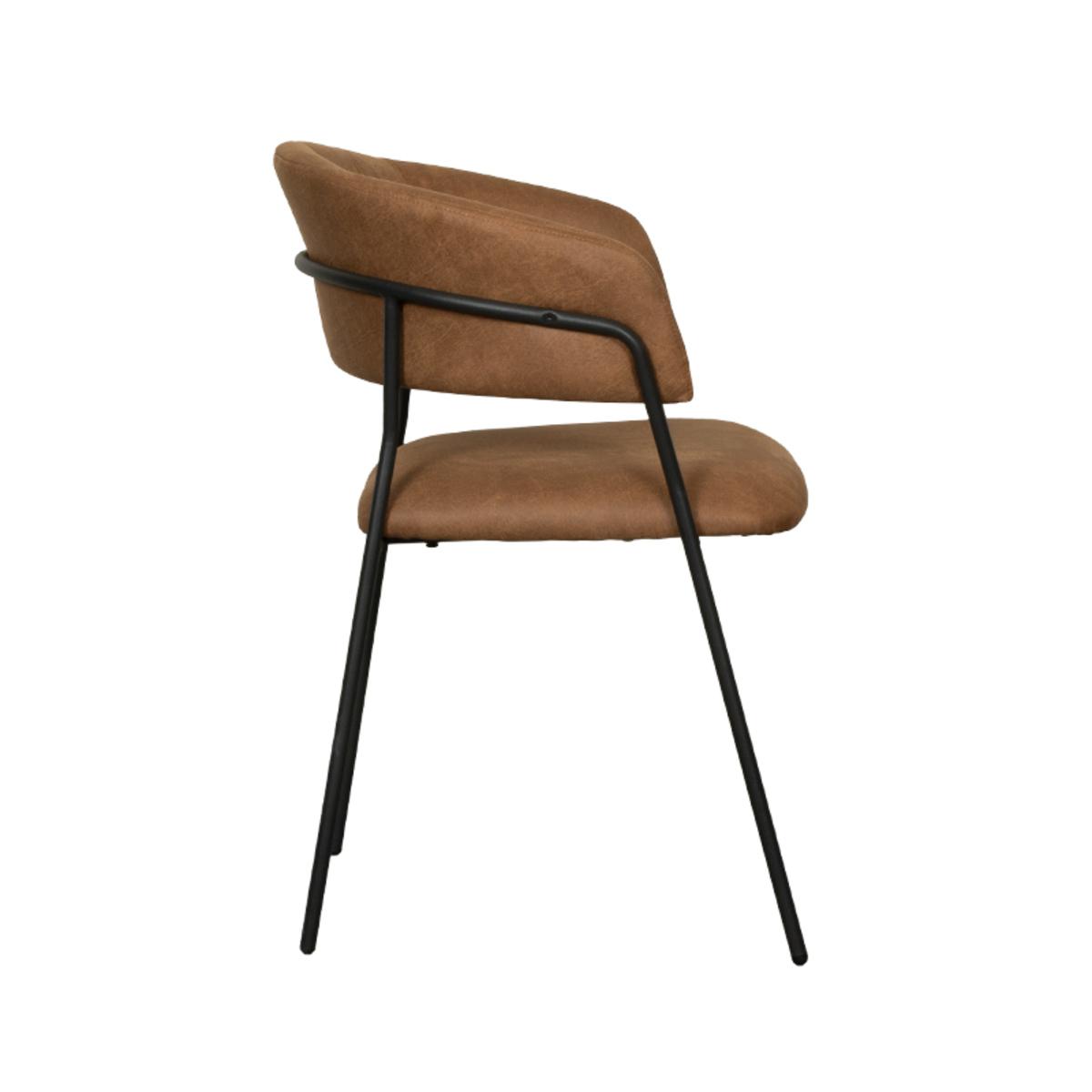 Eetkamerstoel Luuk - Cognac - Micro Suede - Black Frame afbeelding 2  Eetkamerstoel Luuk - Cognac - Micro Suede - Black Frame afbeelding 2