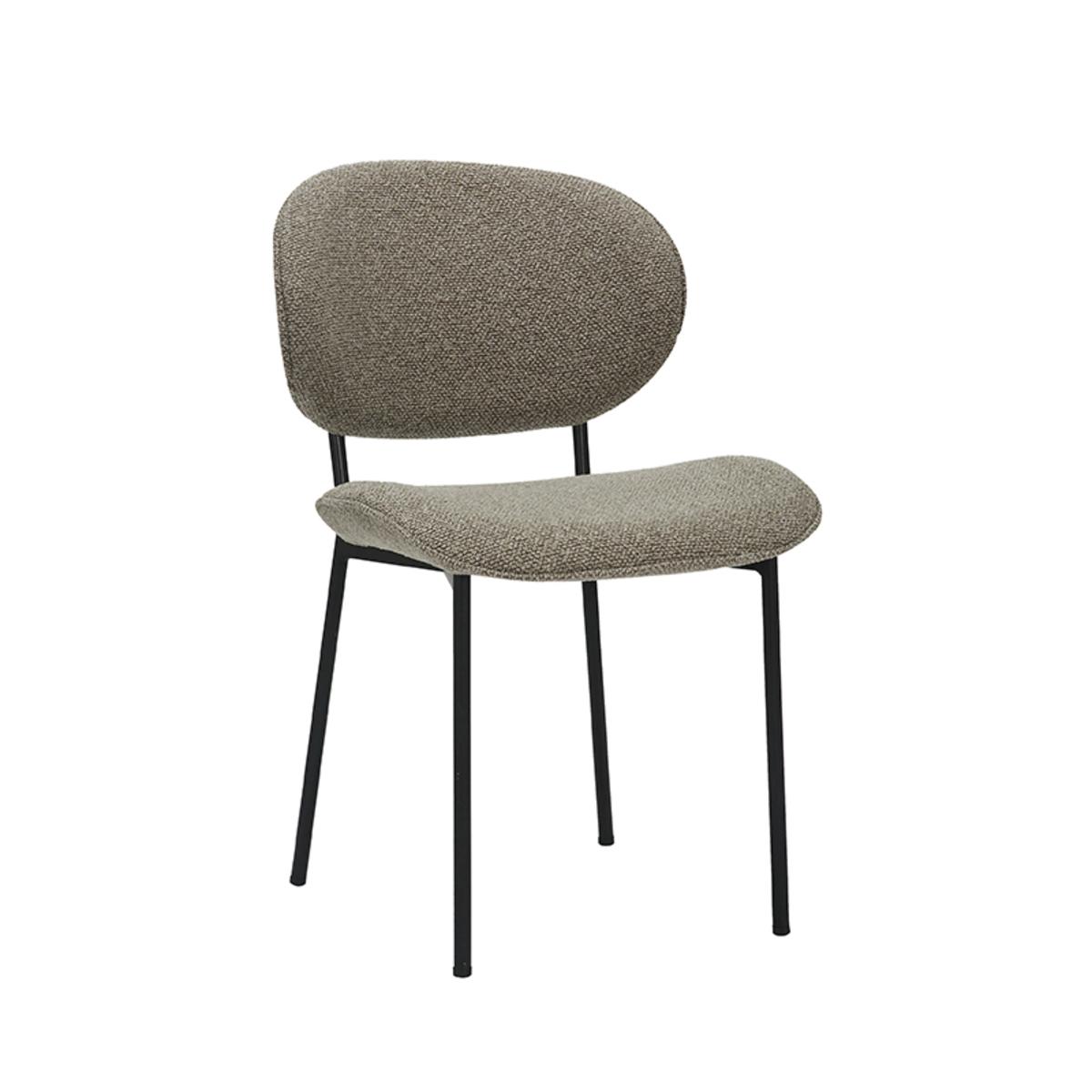 Eetkamerstoel Senn - Truffel grijs - Boucle - Black Frame afbeelding 1  Eetkamerstoel Senn - Truffel grijs - Boucle - Black Frame afbeelding 1