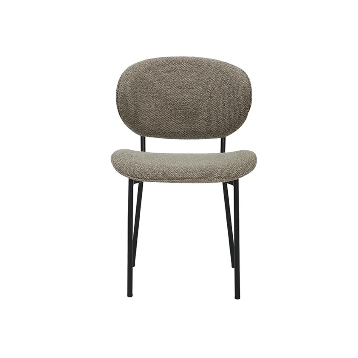 Eetkamerstoel Senn - Truffel grijs - Boucle - Black Frame afbeelding 2  Eetkamerstoel Senn - Truffel grijs - Boucle - Black Frame afbeelding 2