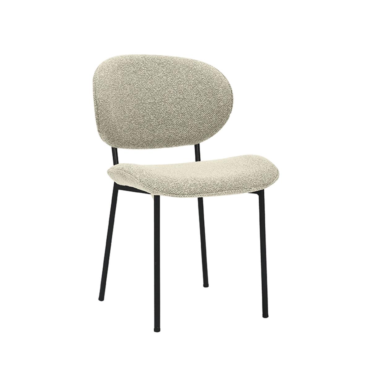 Eetkamerstoel Senn - Naturel - Boucle - Black Frame afbeelding 1  Eetkamerstoel Senn - Naturel - Boucle - Black Frame afbeelding 1