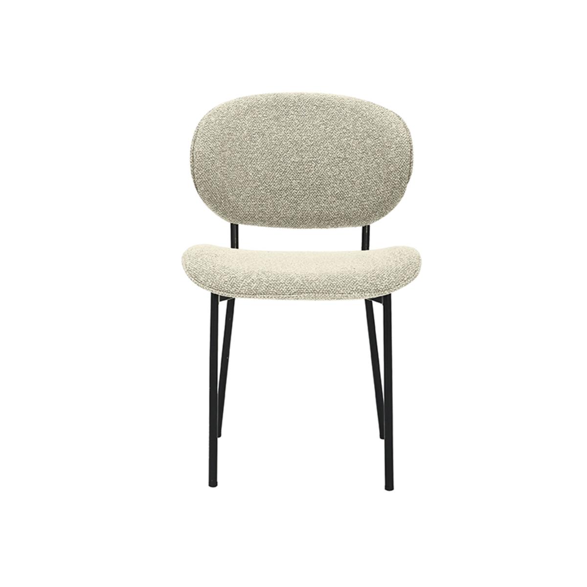 Eetkamerstoel Senn - Naturel - Boucle - Black Frame afbeelding 2  Eetkamerstoel Senn - Naturel - Boucle - Black Frame afbeelding 2