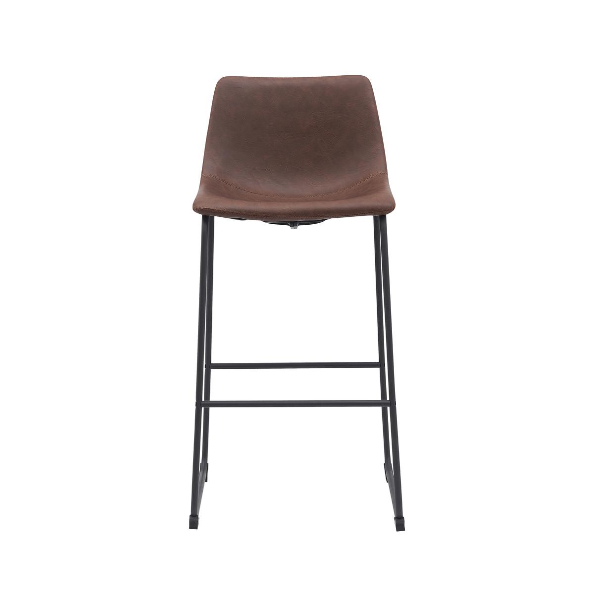  Barkruk Risto - Bruin - PU-Leder - Zithoogte 75 afbeelding 2