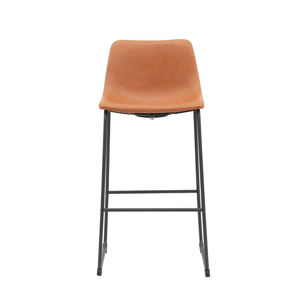  Barkruk Risto - Cognac - PU-Leder - Zithoogte 75 afbeelding 2