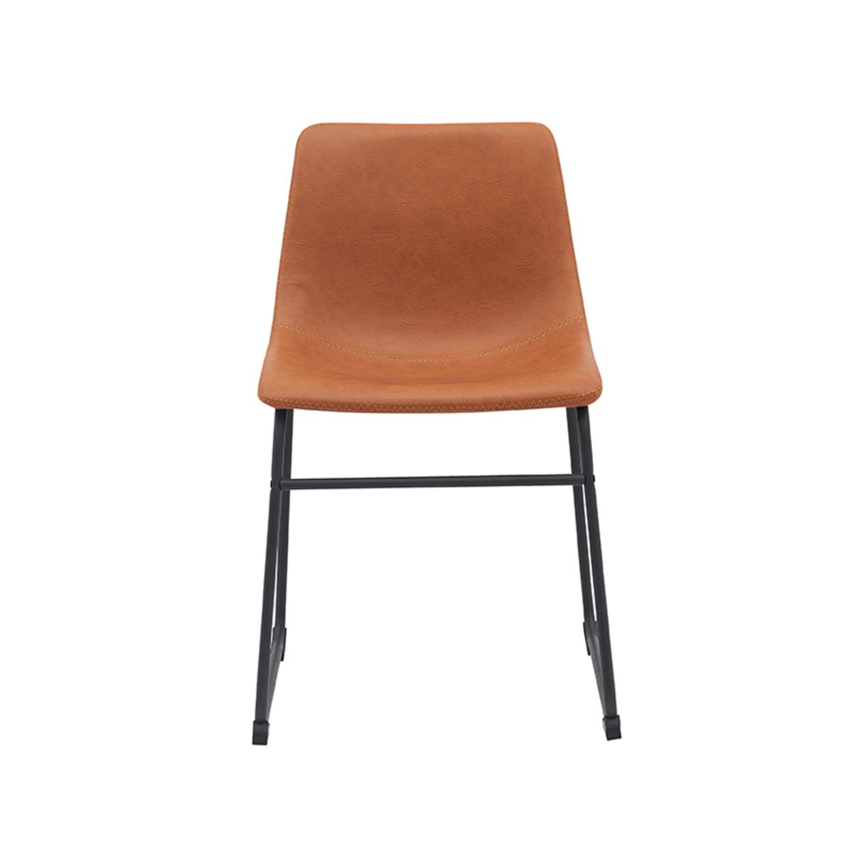 Eetkamerstoel Risto - Cognac - PU-Leder afbeelding 2  Eetkamerstoel Risto - Cognac - PU-Leder afbeelding 2