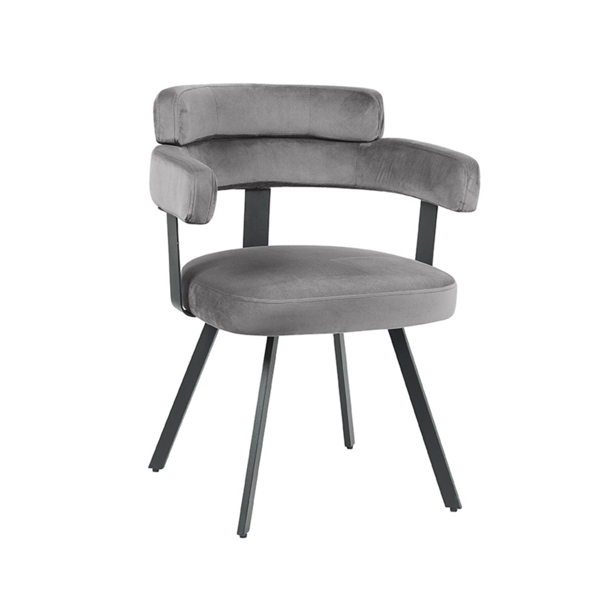 Eetkamerstoel Bardio - Grijs - Fluweel afbeelding 1  Eetkamerstoel Bardio - Grijs - Fluweel afbeelding 1