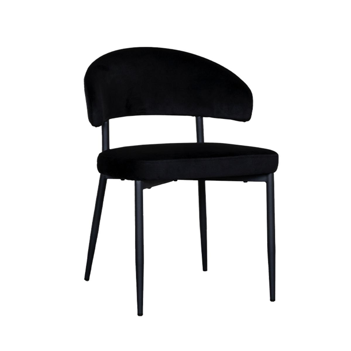 Eetkamerstoel Bliss - Zwart - Fluweel afbeelding 1  Eetkamerstoel Bliss - Zwart - Fluweel afbeelding 1