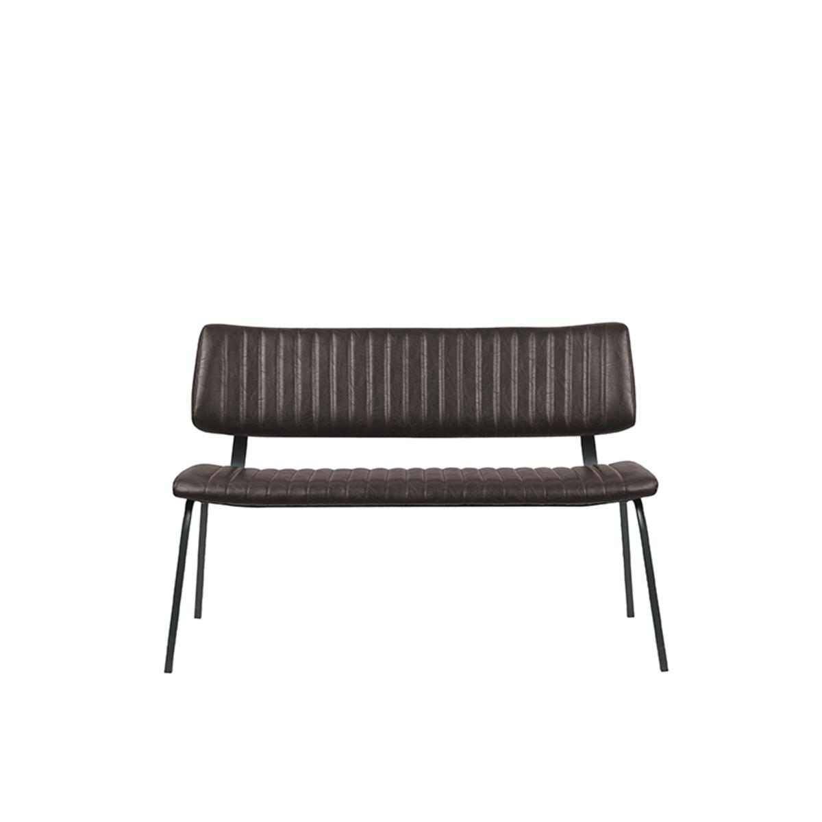  Eetkamerbank Gusto - Donkerbruin - PU-Leder - 120 cm afbeelding 2