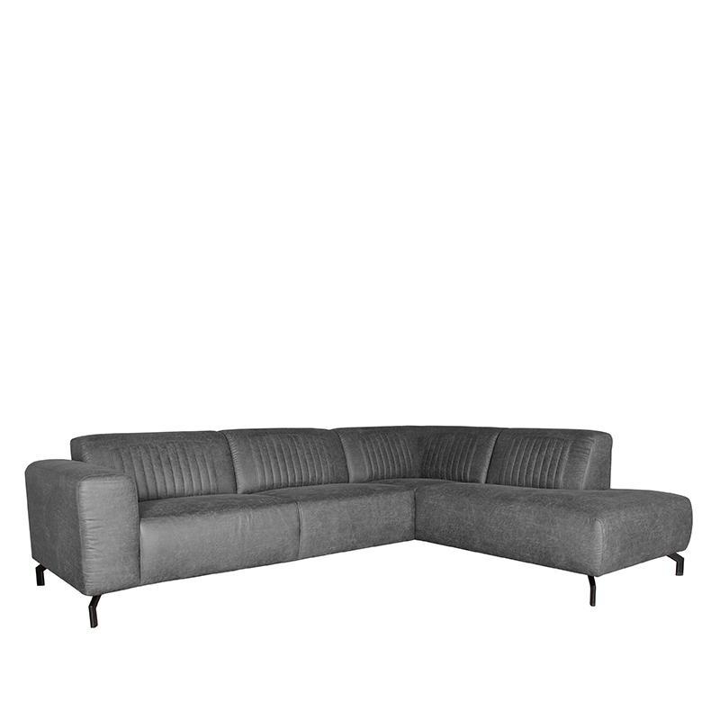  Hoekbank Trento - Antraciet - Microfiber - 2,5-Zits + Ottomane afbeelding 1