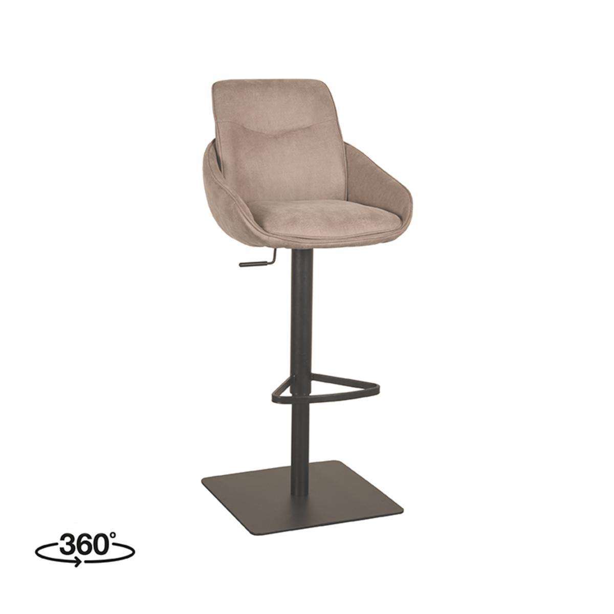  Barkruk Beauty - Taupe - Micro Suede afbeelding 1