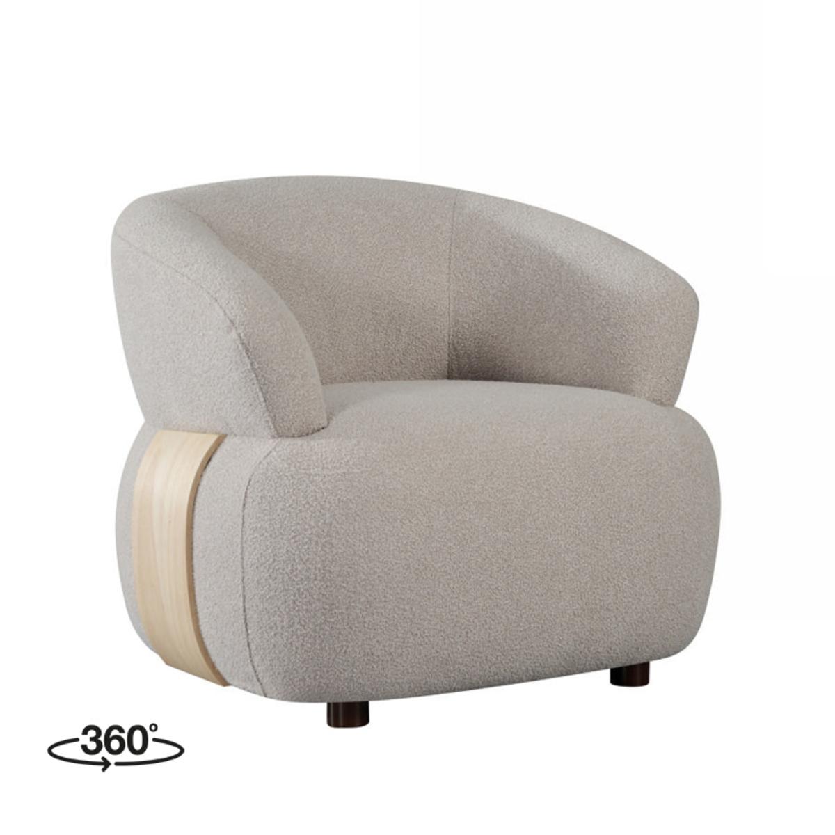  Fauteuil Valenza - Naturel - Stof - Naturel Hout afbeelding 1