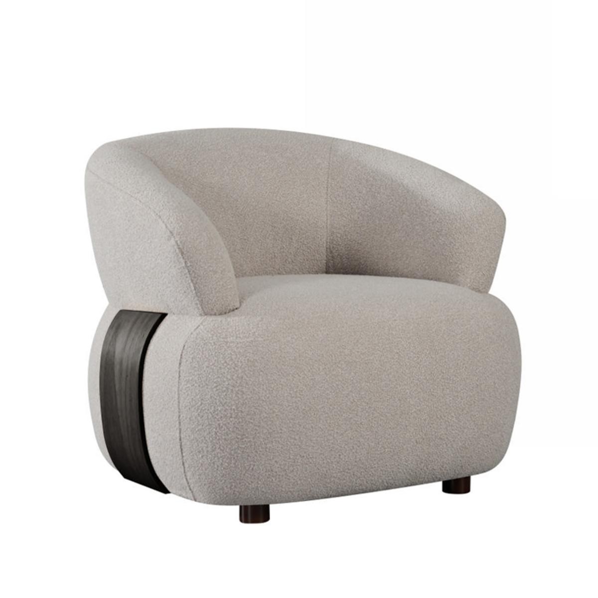  Fauteuil Valenza - Naturel - Stof - Zwart hout afbeelding 2