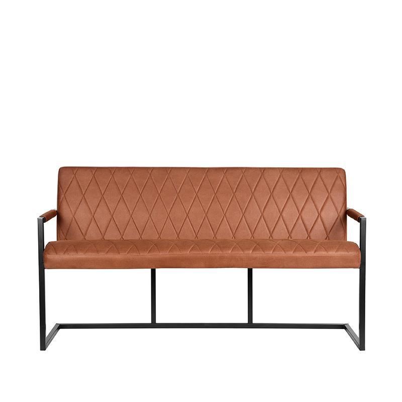  Eetkamerbank Denmark - Cognac - Microfiber - 155 cm afbeelding 2