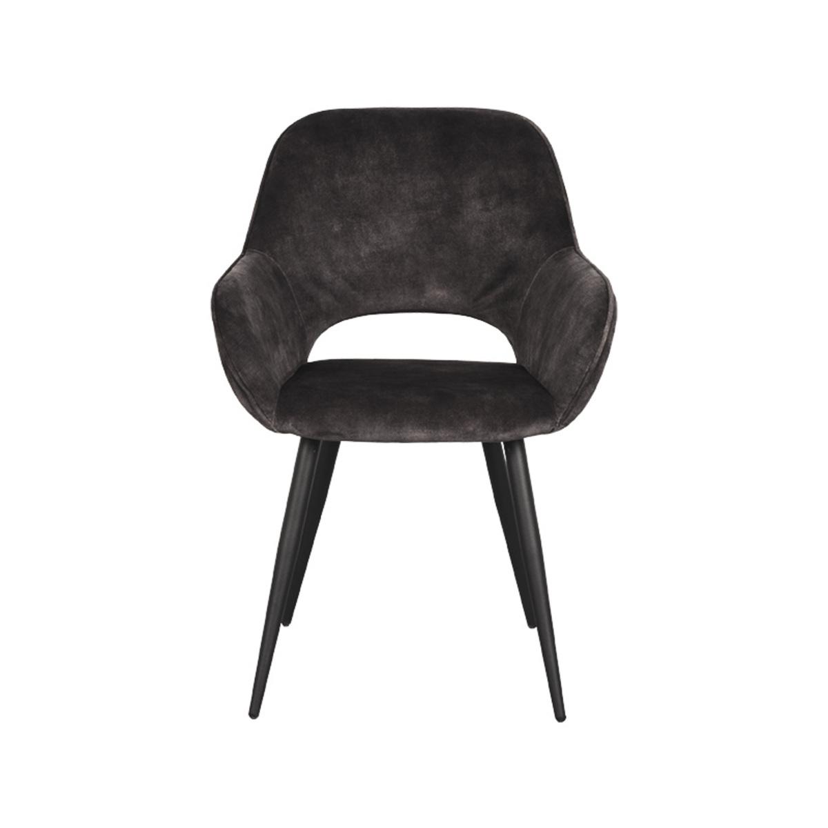 Eetkamerstoel Fer - Antraciet - Velours afbeelding 2  Eetkamerstoel Fer - Antraciet - Velours afbeelding 2