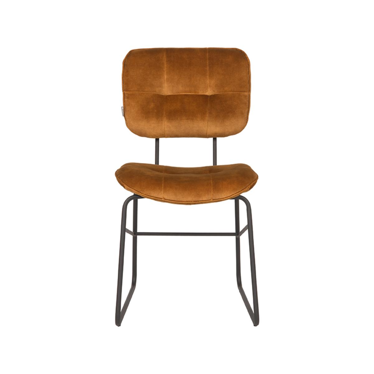 Eetkamerstoel Dez - Oker - Velours afbeelding 2  Eetkamerstoel Dez - Oker - Velours afbeelding 2