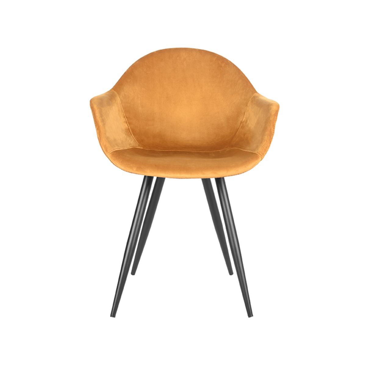 Eetkamerstoel Forli - Oker - Fluweel afbeelding 2  Eetkamerstoel Forli - Oker - Fluweel afbeelding 2