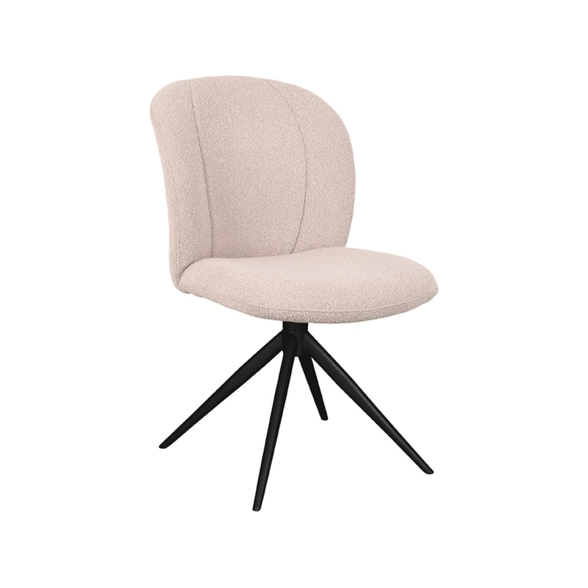 Eetkamerstoel Kimo - Naturel - Boucle - Zwart Onderstel afbeelding 2  Eetkamerstoel Kimo - Naturel - Boucle - Zwart Onderstel afbeelding 2