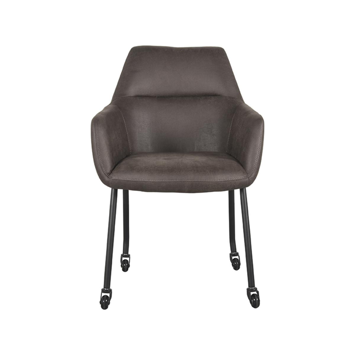 Eetkamerstoel Lenny - Antraciet - Micro Suede afbeelding 2  Eetkamerstoel Lenny - Antraciet - Micro Suede afbeelding 2