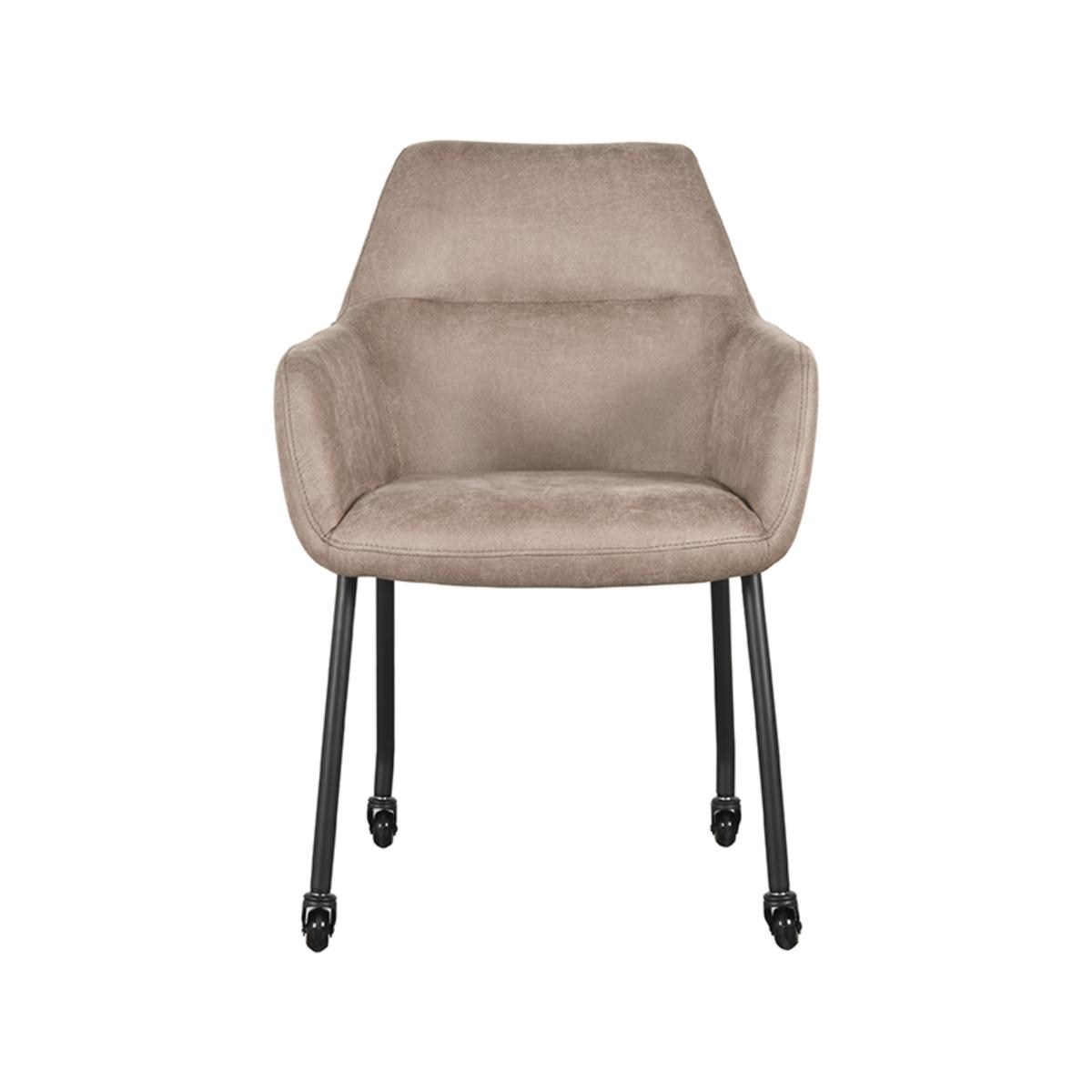 Eetkamerstoel Lenny - Taupe - Micro Suede afbeelding 2  Eetkamerstoel Lenny - Taupe - Micro Suede afbeelding 2