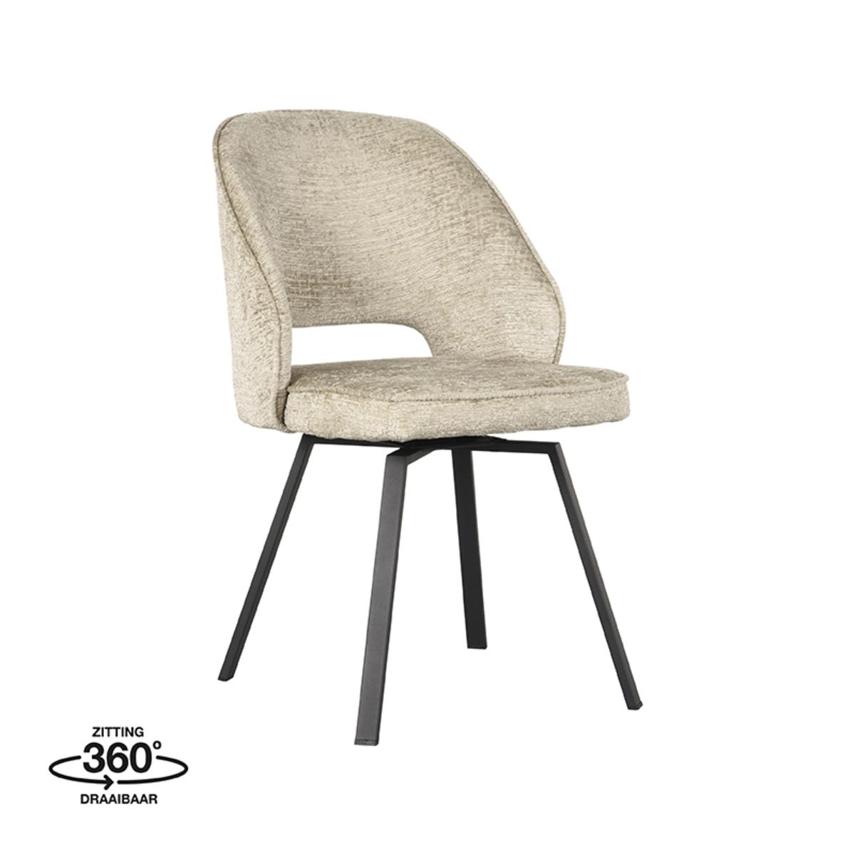 Eetkamerstoel Lewis - Beige - Fluweel afbeelding 1  Eetkamerstoel Lewis - Beige - Fluweel afbeelding 1