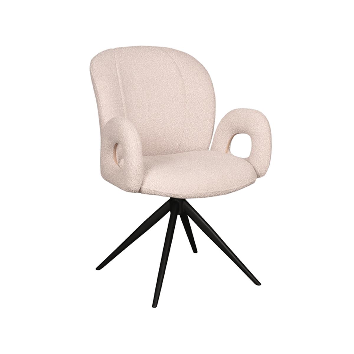 Eetkamerstoel Neo - Naturel - Boucle - Zwart Onderstel afbeelding 2  Eetkamerstoel Neo - Naturel - Boucle - Zwart Onderstel afbeelding 2